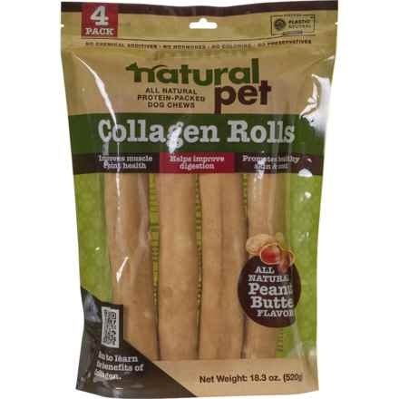 Natural Pet Collagen Roll Dog Chews - 4-Count in Multi
