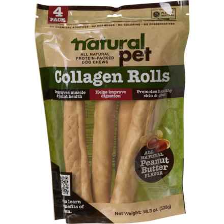 Natural Pet Collagen Roll Dog Chews - 4-Count in Pb