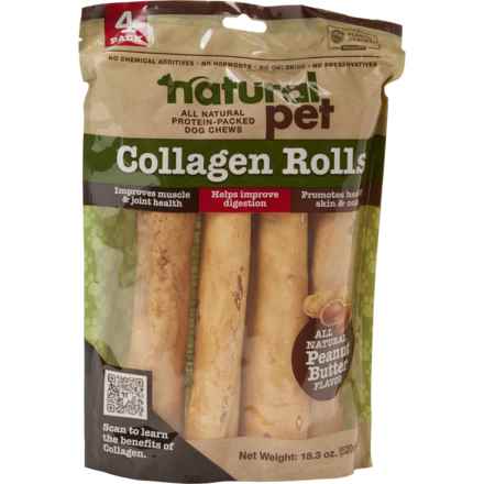 Natural Pet Collagen Roll Dog Chews - 4-Count in Peanut Butter - Closeouts