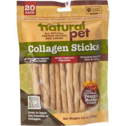 Natural Pet Collagen Twist Stix Dog Chews - 20-Count in Collagen