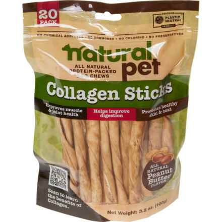 Natural Pet Collagen Twist Stix Dog Chews - 20-Count in Collagen