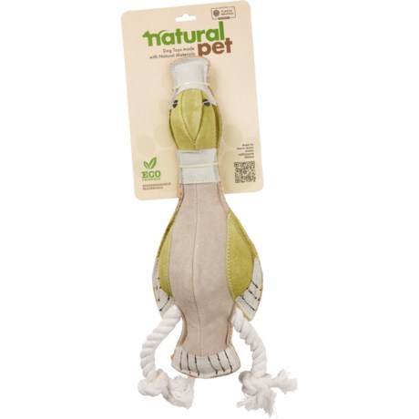 Natural Pet Rope and Leather Mallard Duck Dog Toy - 17” in Mallard