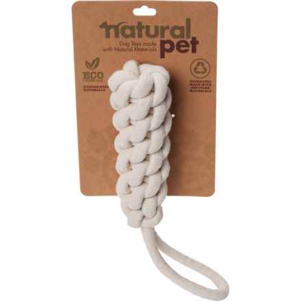 Natural Pet Rope Tug Dog Toy with Handle - 6” in Multi