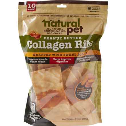 Natural Pet Sweet Potato Collagen Ribs Dog Chew Treats - 10-Count in Collagen/.Sweet Potato