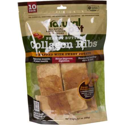 Natural Pet Sweet Potato Collagen Ribs Dog Chew Treats - 10-Count in Sweet Potato