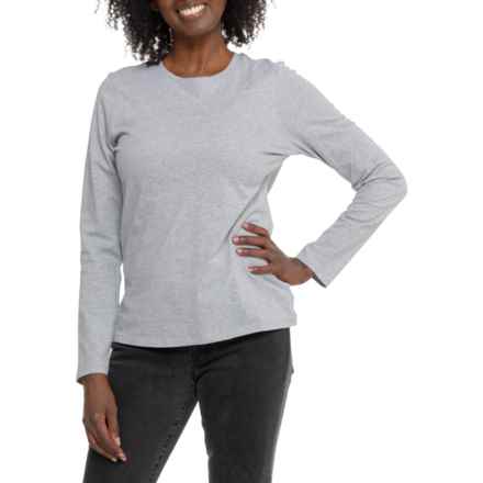 NATURAL SKIN Jael Organic Cotton T-Shirt - Long Sleeve in Heather Grey