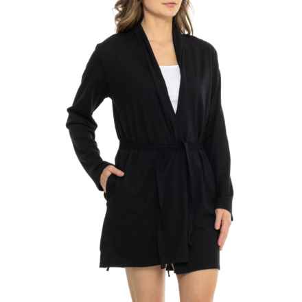 NATURAL SKIN Julianna Robe - Organic Cotton, Long Sleeve in Black