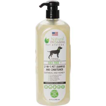Natural Wunderz Shed-Free 2-in-1 Pet Shampoo and Conditioner - 32 oz. in Oatmeal/Honey
