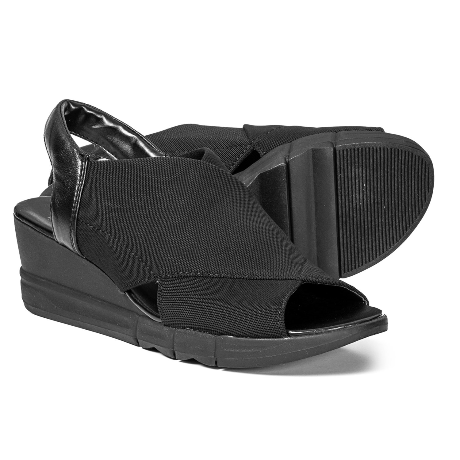 naturalizer black wedge sandals