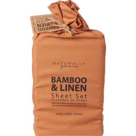 Naturally Yours King Rayon and Linen Sheet Set - Burnt in Burnt