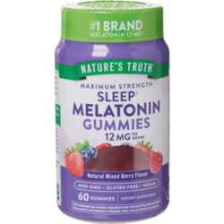 Nature's Truth Melatonin Dietary Supplement Gummies - 12 mg, 60-Count in Multi