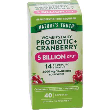 Nature's Truth Women’s Daily Probiotic and Cranberry Capsules - 40-Count in Multi