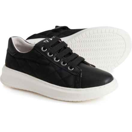 Boys Nixom Side Zip Sneakers in Black/White