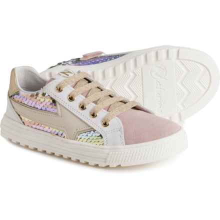 Naturino Girls Blitz Side Zip Sneakers in Gold/Cipria