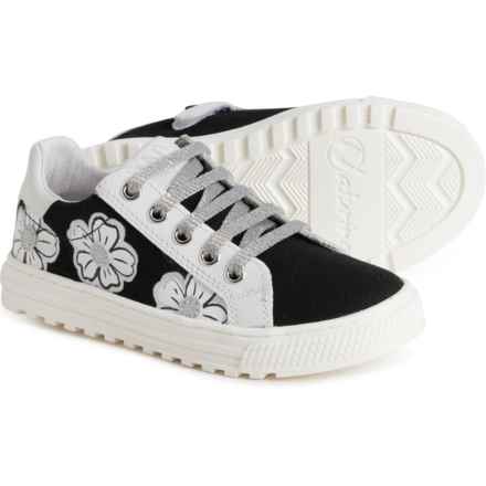 Girls Coris 2 Zip Sneakers in Black/White
