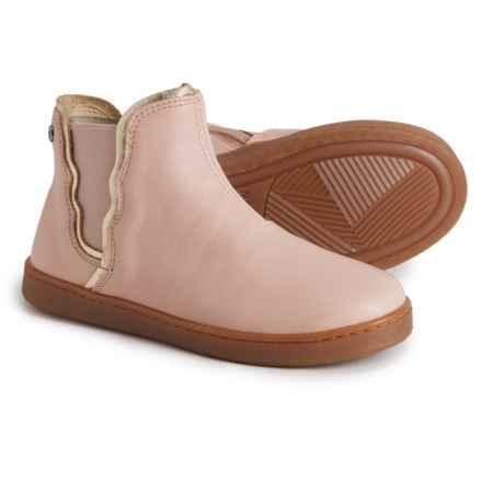 Girls Glossing Boots - Leather in Cipria