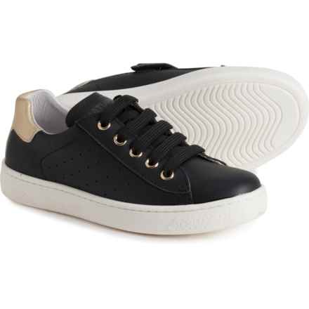 Naturino Girls Hasselt 2 Zip Sneakers - Leather in Black-Platinum