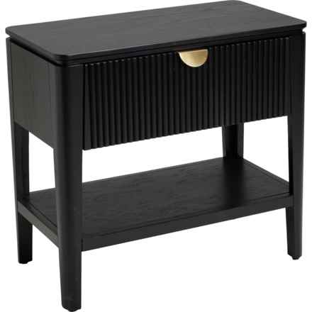 Nautica 1-Drawer Fluted Nightstand - 26x14x24” in Black