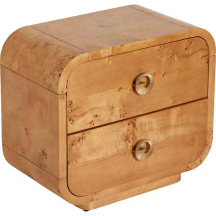 Nautica Burl Wood Nightstand - 25x14x22” in Natural