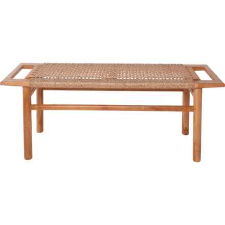 Natural Rope Wooden Bench - 19x51x16” in Natural