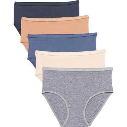 Nautica Organic Cotton Panties - 5-Pack, Briefs in Blue/Sugar/Chainmetal/Sand/Md Grey