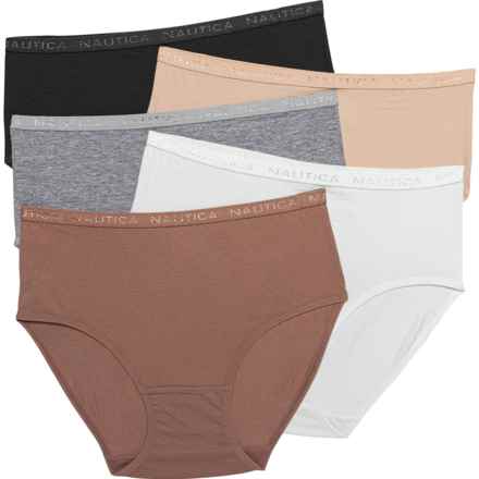 Organic Cotton Panties - 5-Pack, Briefs in Heather Grey/White/Black/Sepia Rose/Café Latte