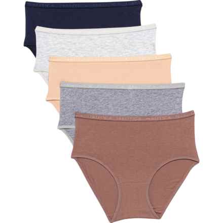 Nautica Organic Cotton Panties - 5-Pack, Briefs in Nocturnal Navy/Barely There/Bleached Light Grey/Co