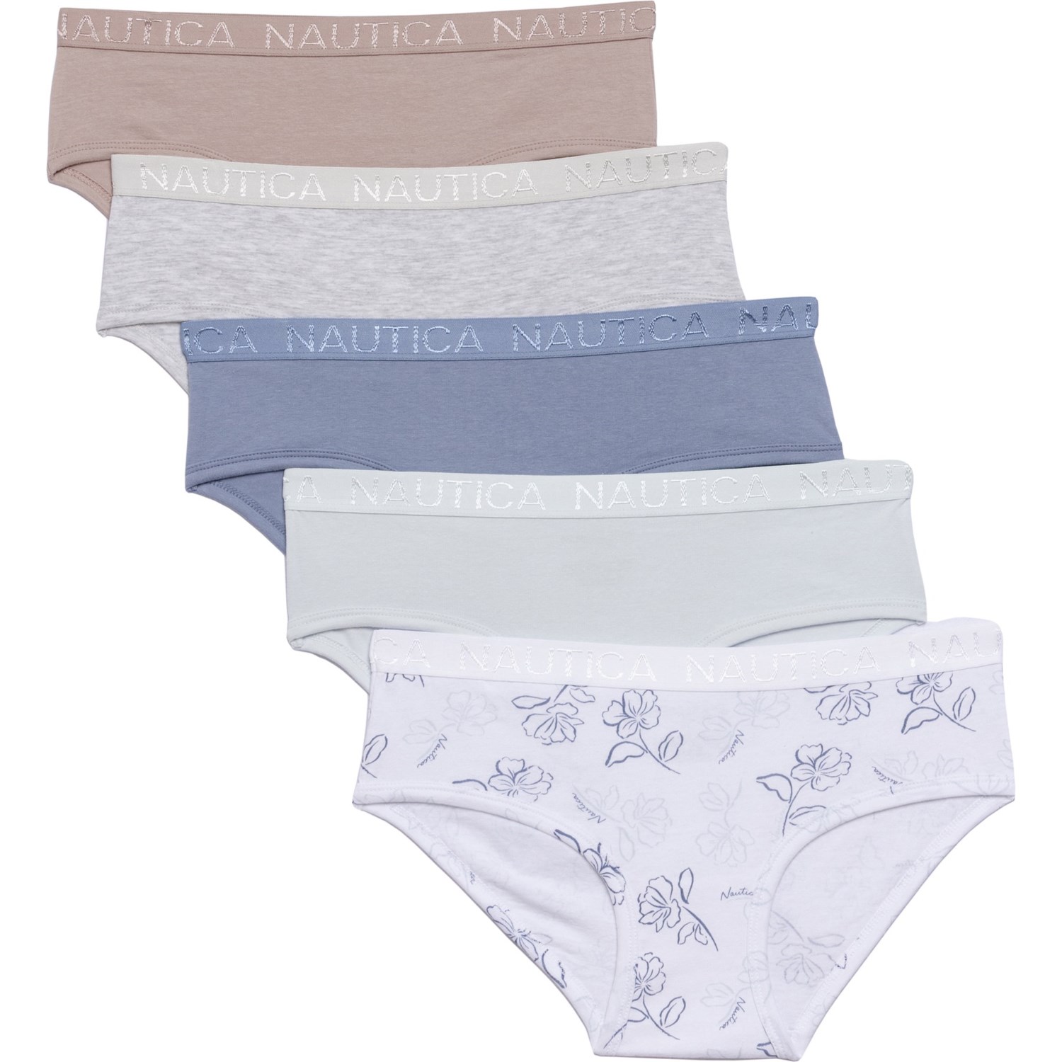 Nautica Organic Cotton Panties - 5-Pack, Hipster