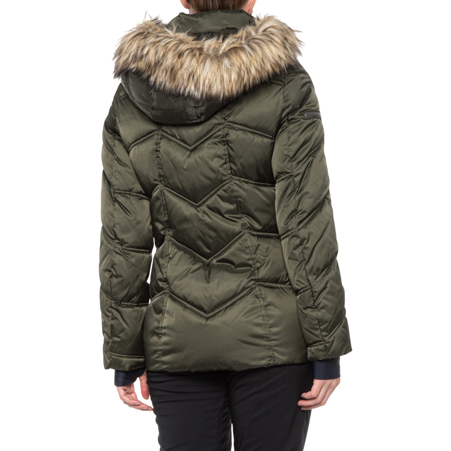 nautica military green puffer coat