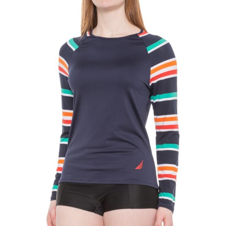 Nautica Prep Stripe Rash Guard (For Women)