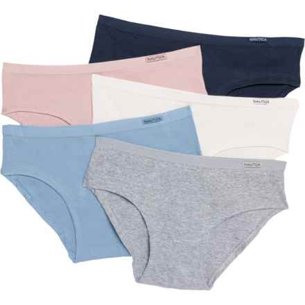 Ribbed Panties - 5-Pack, Organic Cotton, Hipster in Waterdrop/Soft Taupe/Parchment/Navy/Heather Grey