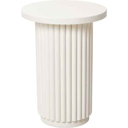 Nautica Round Fluted Leg Table - 16x16x22 in White