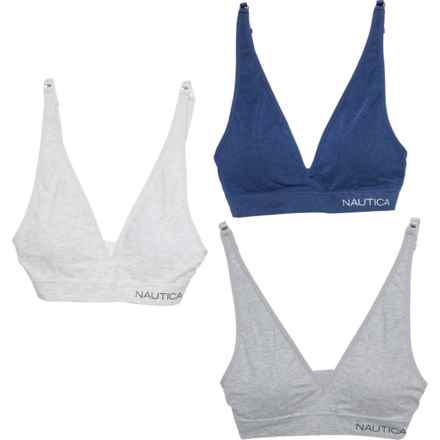 Nautica Seamless Lounge Bralette - 3-Pack in Light Heather Grey/Moon Phase Heather/Light Heathe