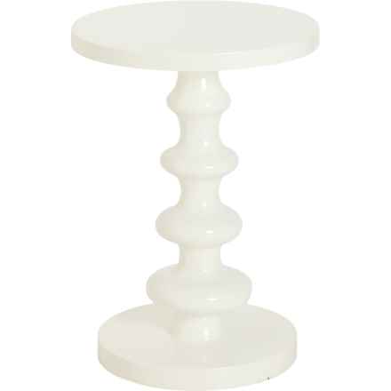 Nautica Spindle Side Table - 16x16x22” in Glossy White
