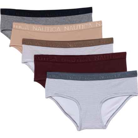 Nautica Stretchy Organic Cotton Panties - 5-Pack, Hipster in P-14039Ab/Soft Taupe/P-14039Ac/Rum Raisin/P-14039A