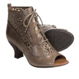 Naya Fennel Perforated Leather Ankle Boots - Peep Toe (For Women)