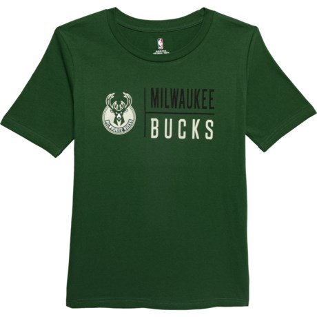 NBA Big Boys Yardline Cotton T-Shirt - Short Sleeve in Milwaukee Bucks