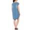 700CP_2 Neon Buddha Sky Blue Coastal Dress - Short Sleeve (For Women)