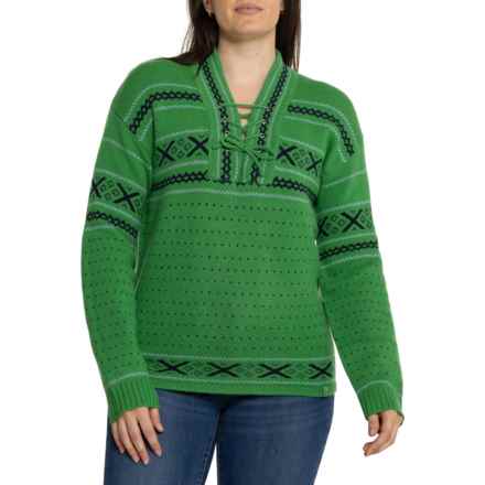 NEVE BY CK BRADLEY Fair Isle Sweater - Wool in Green