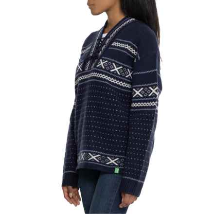 NEVE BY CK BRADLEY Fair Isle Sweater - Wool in Navy