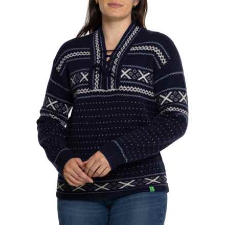 NEVE BY CK BRADLEY Fair Isle Sweater - Wool in Navy