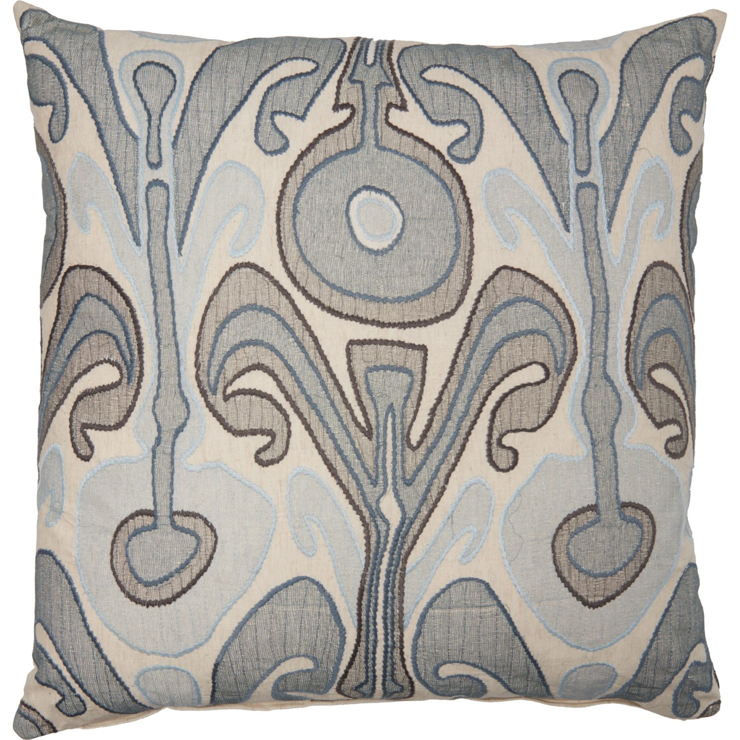 Newport Oversized Embroidered Throw Pillow 24x24 Feathers