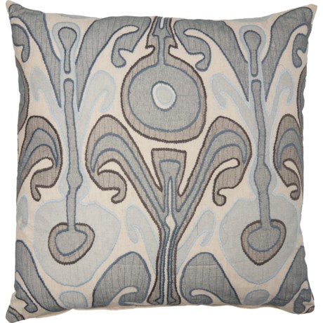 Newport Oversized Embroidered Throw Pillow 24x24 Feathers