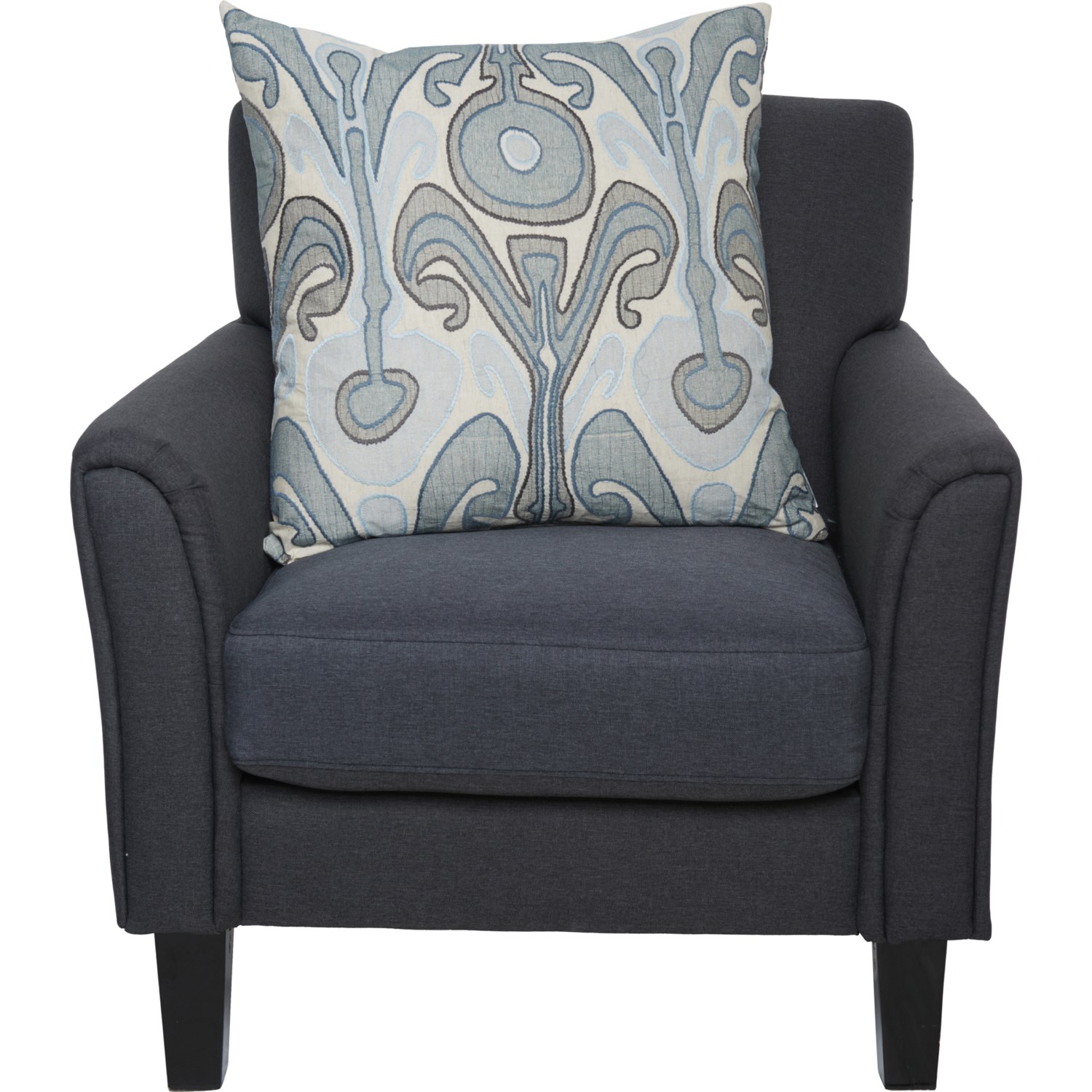 Newport Oversized Embroidered Throw Pillow 24x24 Feathers