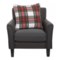 490XP_2 Newport Oversized Plaid Throw Pillow - 24x24”, Feathers