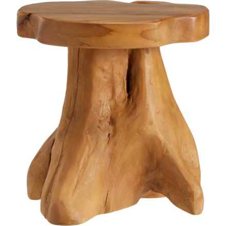 NEXCENT Teak Mushroom Stool - 13.75x11.75x14’’ in Natural