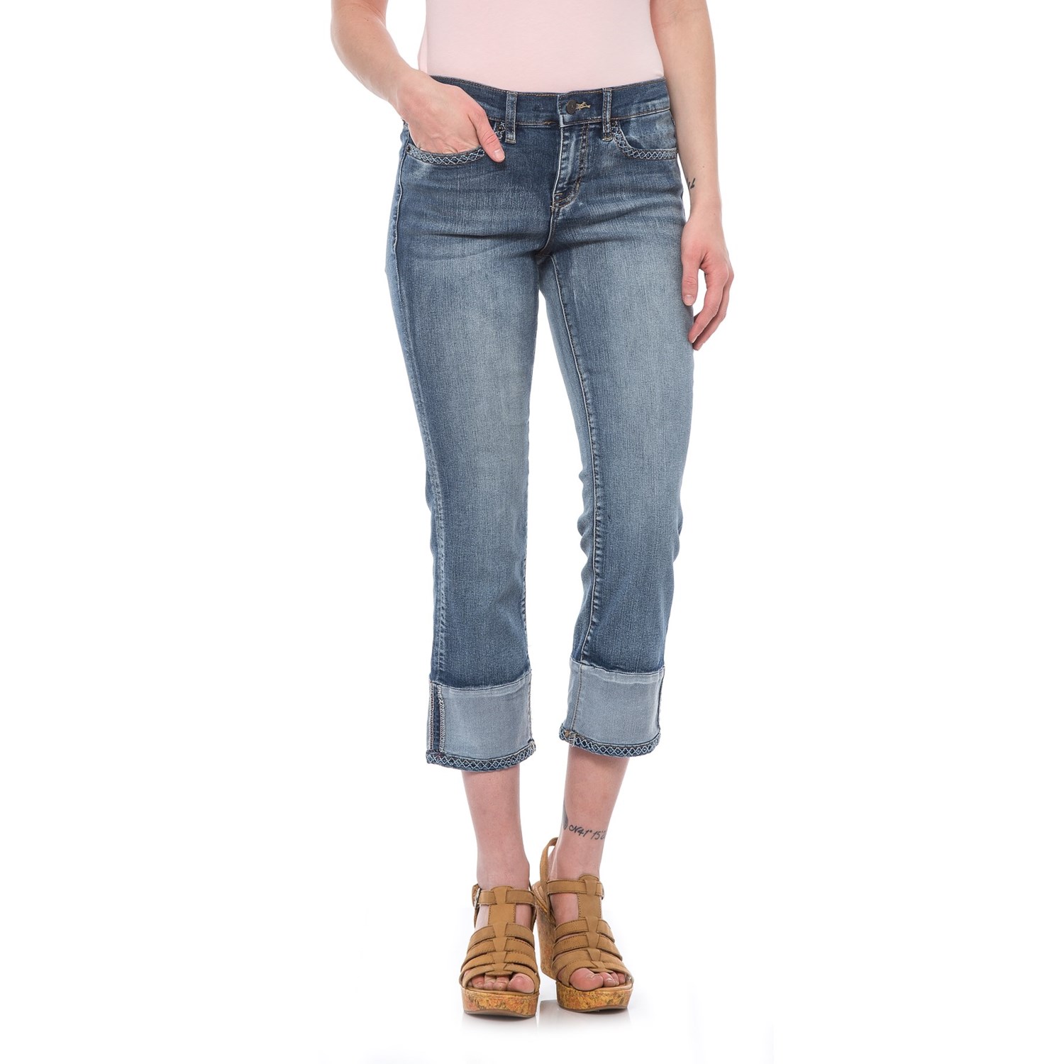 Nicole Miller Cuff Hem Crop Jeans (For Women) - Save 49%