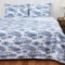 Nicole Miller Home King Textured Fish Cotton Quilt Set - Chambray in Chambray