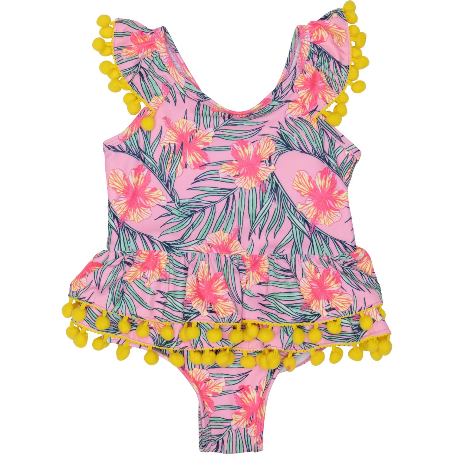 NICOLE MILLER SWIM Toddler Girls Pompom One-Piece Swimsuit - UPF 