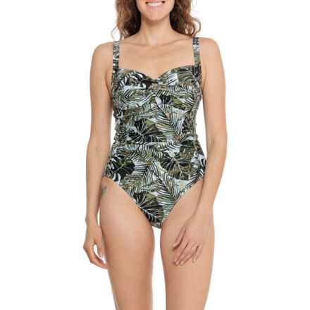 Nip Tuck Swim Joanne Desert Palm Foil One-Piece Swimsuit in Black